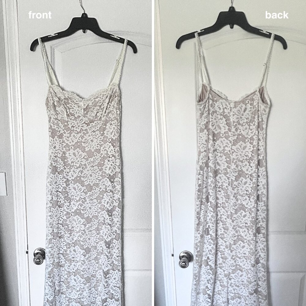 Bridal White Lace Maxi Dress